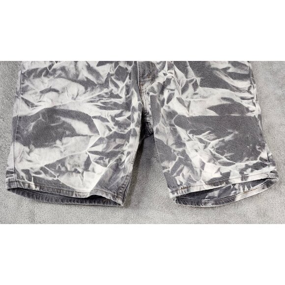 Levis Silver Tab Shorts Mens Size 34 Gray Denim Tie Dye Baggy 90s Vintage USA - Picture 9 of 11